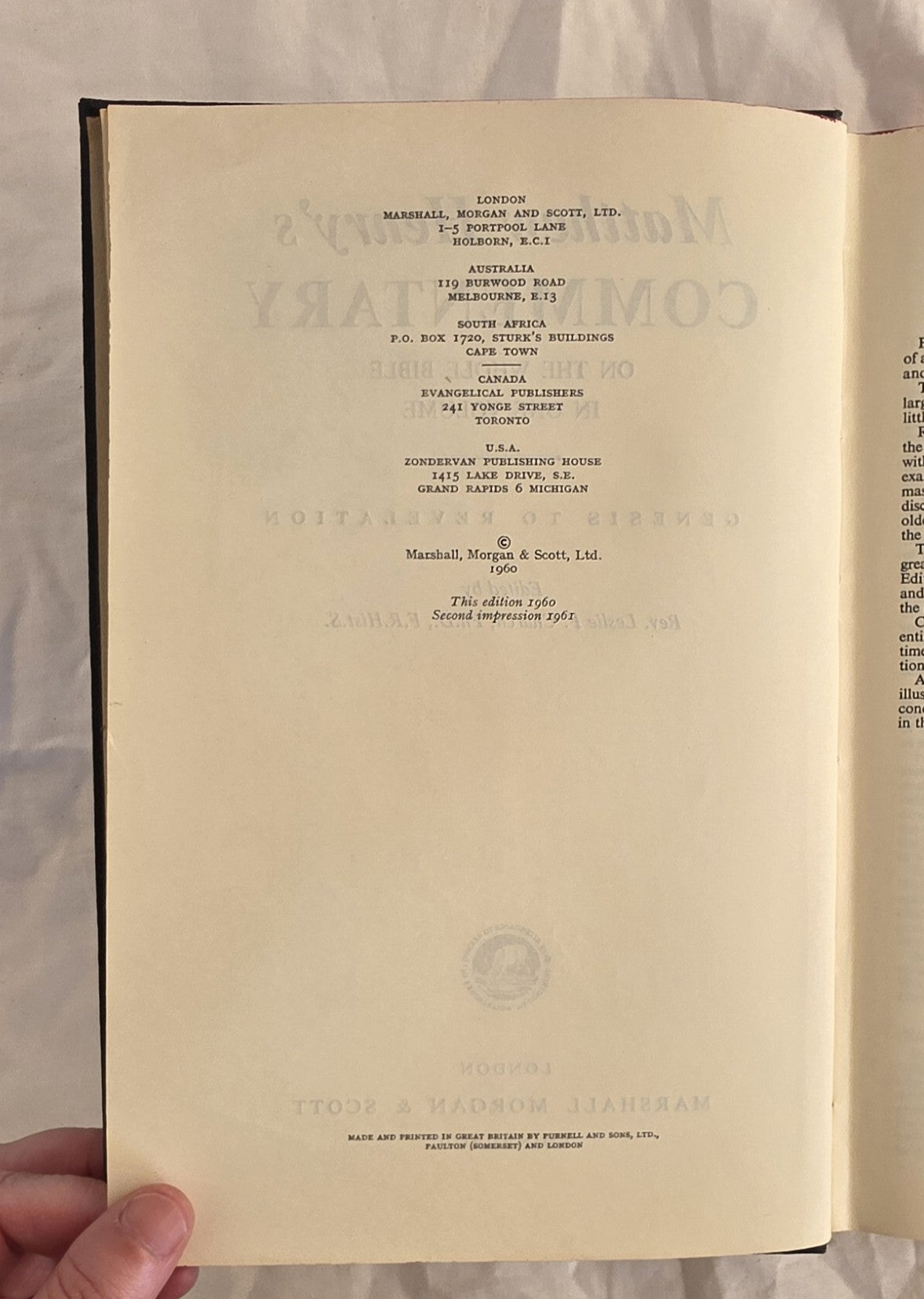 Matthew Henry’s Commentary on the Whole Bible in One Volume by Rev. Leslie F. Church