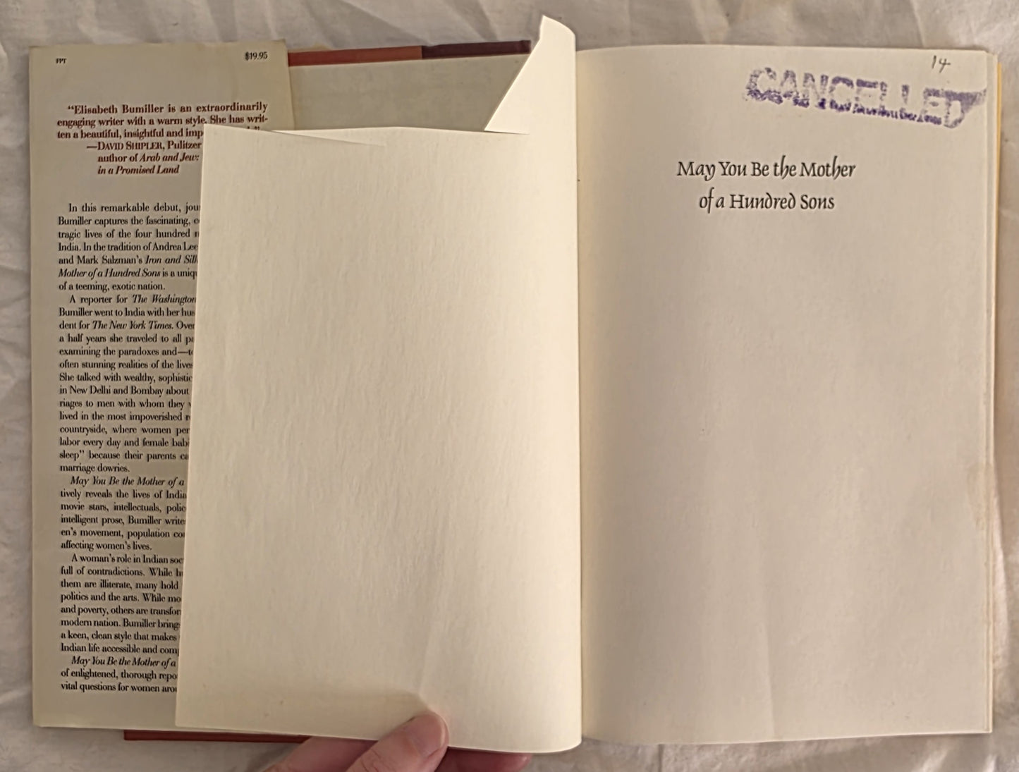 May You Be the Mother of a Hundred Sons by Elisabeth Bumiller