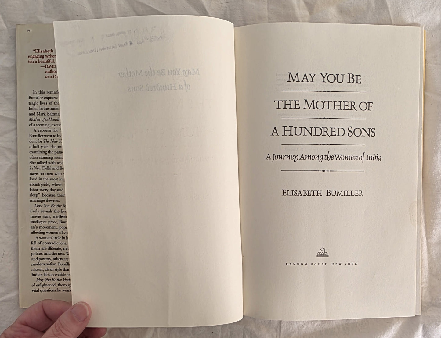May You Be the Mother of a Hundred Sons by Elisabeth Bumiller