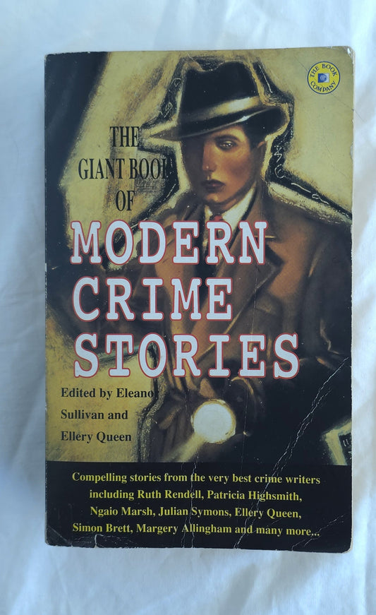 Book titled 'The Giant Book of Modern Crime Stories' on a white background