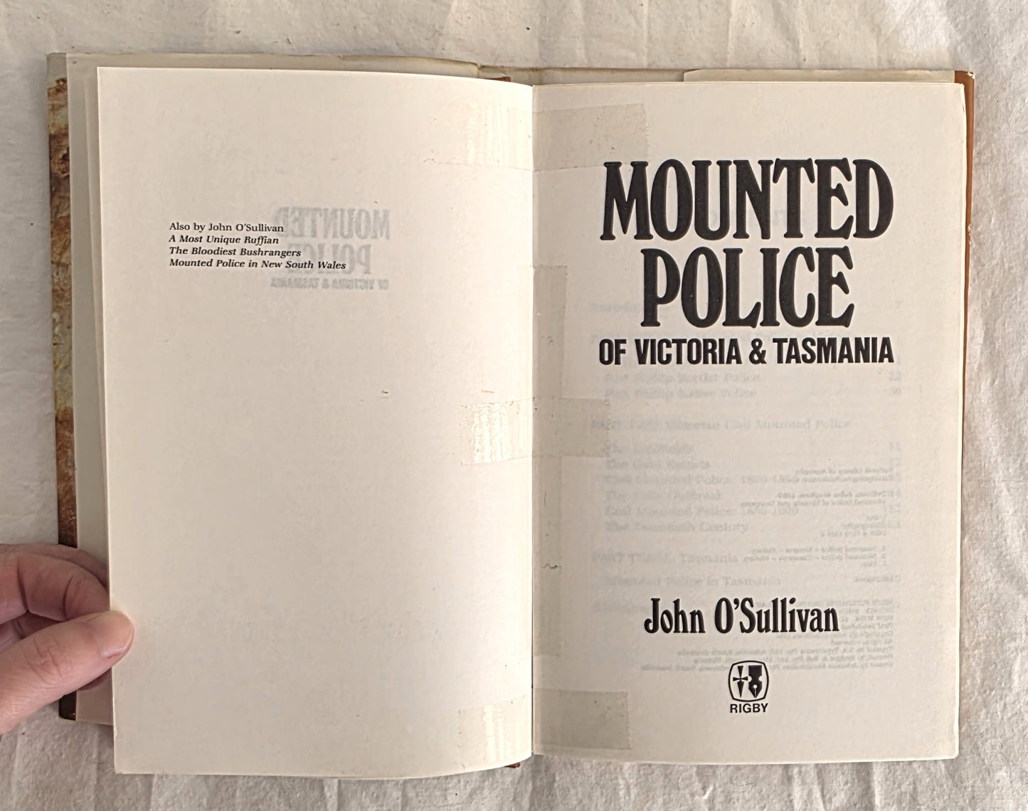 Mounted Police Of Victoria & Tasmania by John O’Sullivan