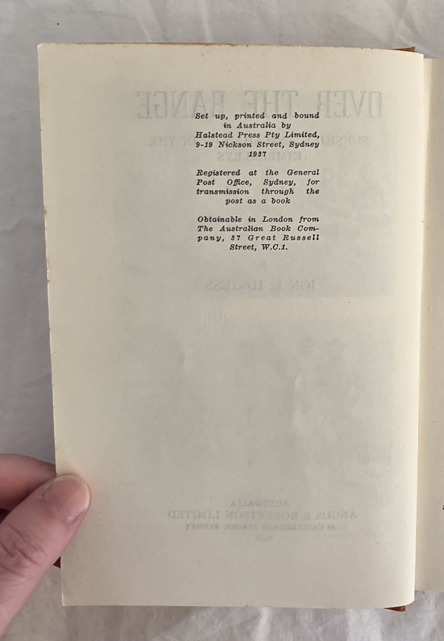 Over the Range by Ion L. Idriess (1937)