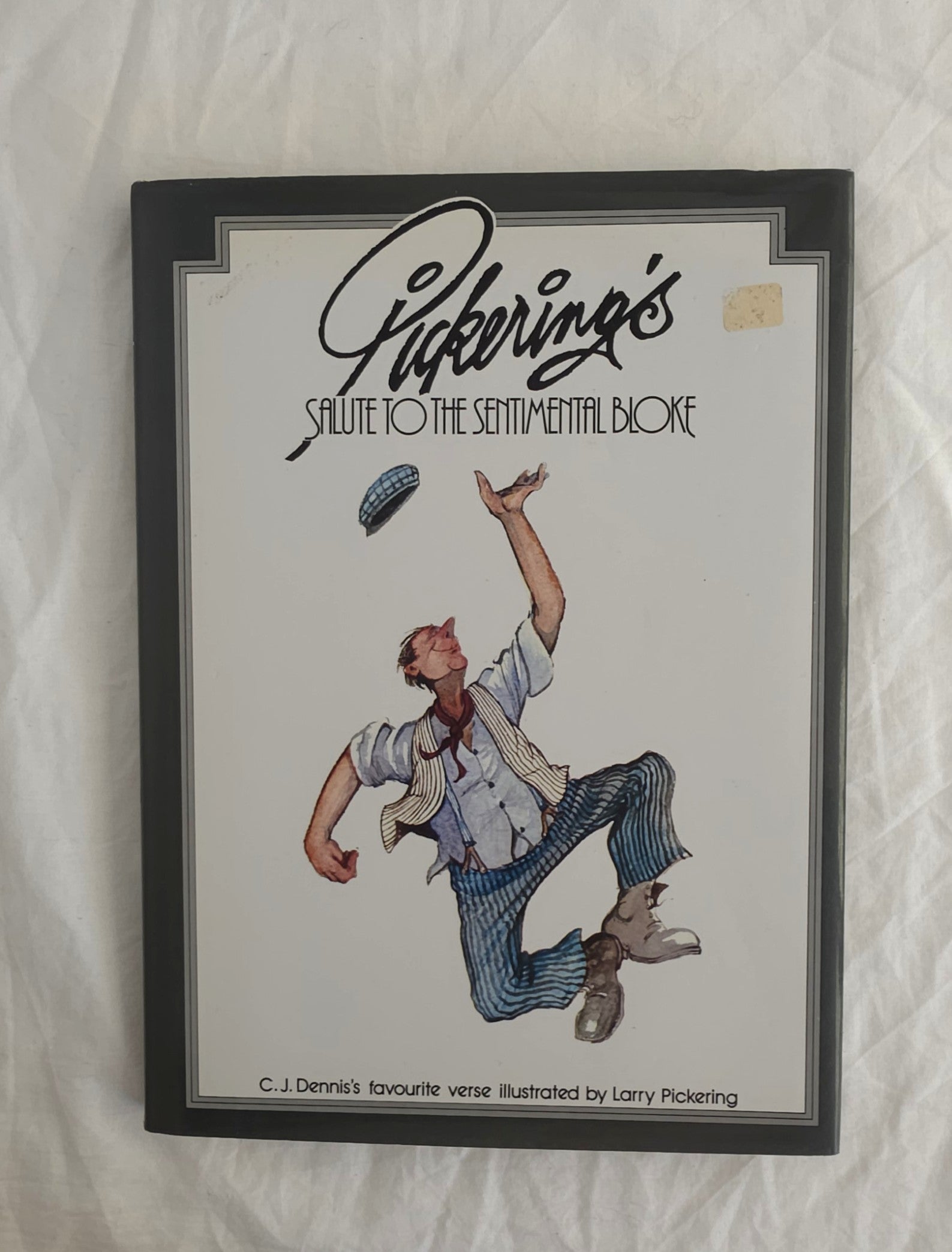 Book cover of 'Pickering's Salute to the Sentimental Bloke' with illustration on a textured white background