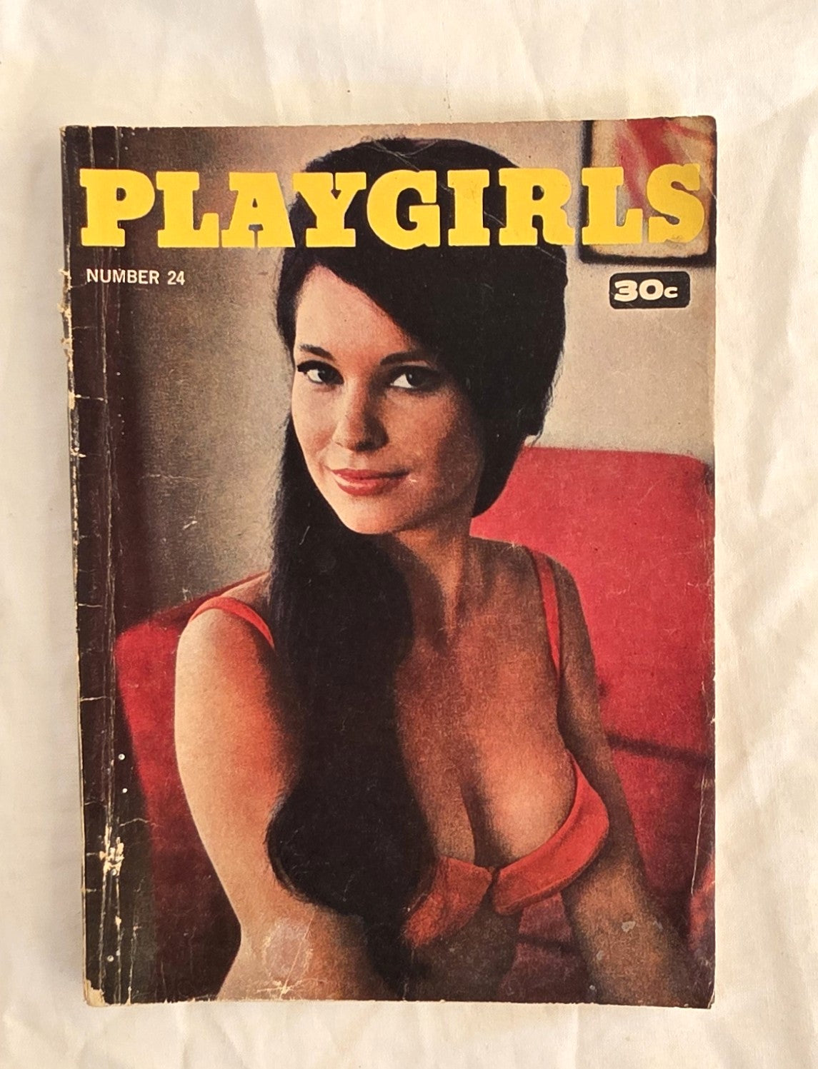 Vintage 'Playgirls' magazine cover with a woman on the cover