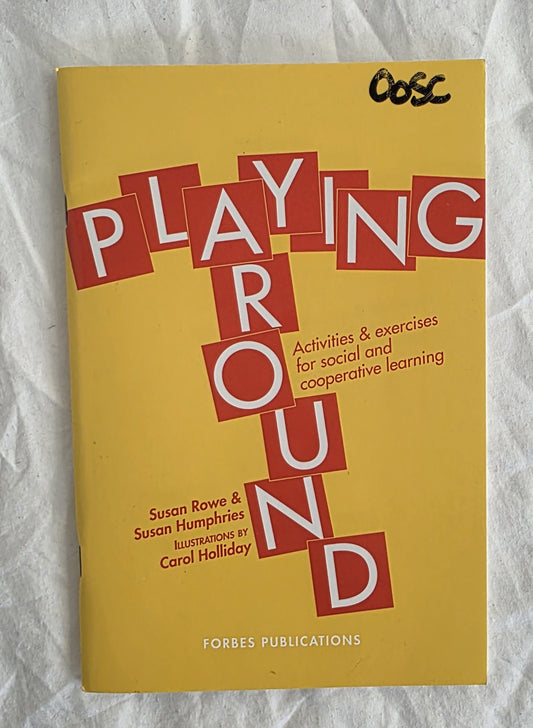 Book cover of 'Playing Round' with red text on a yellow background, featuring the COSEC logo.