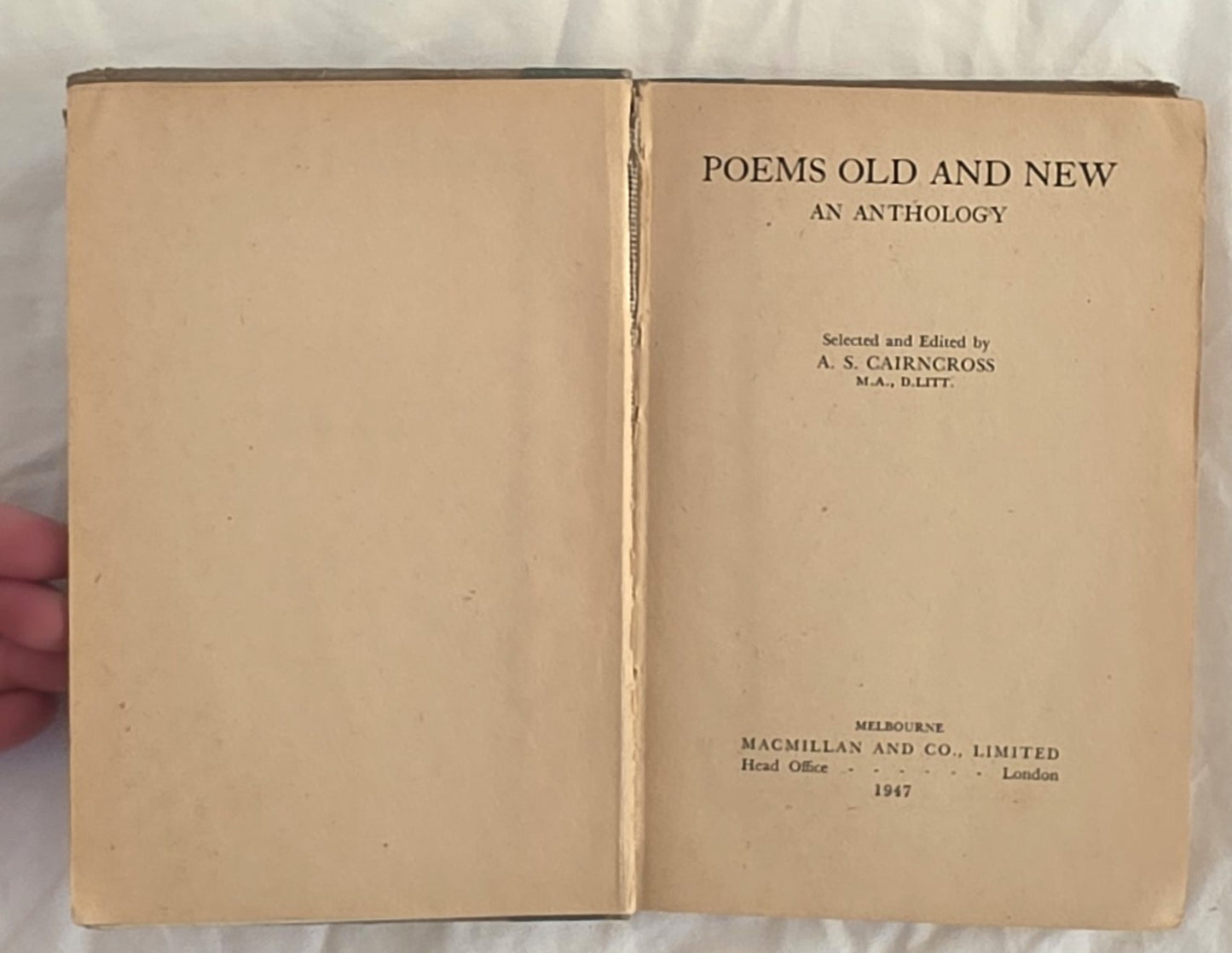 Poems Old and New by A. S. Cairncross