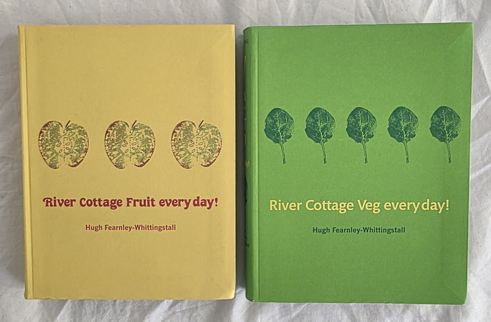 Two books titled 'River Cottage Fruit every day!' and 'River Cottage Veg every day!' on a white background.