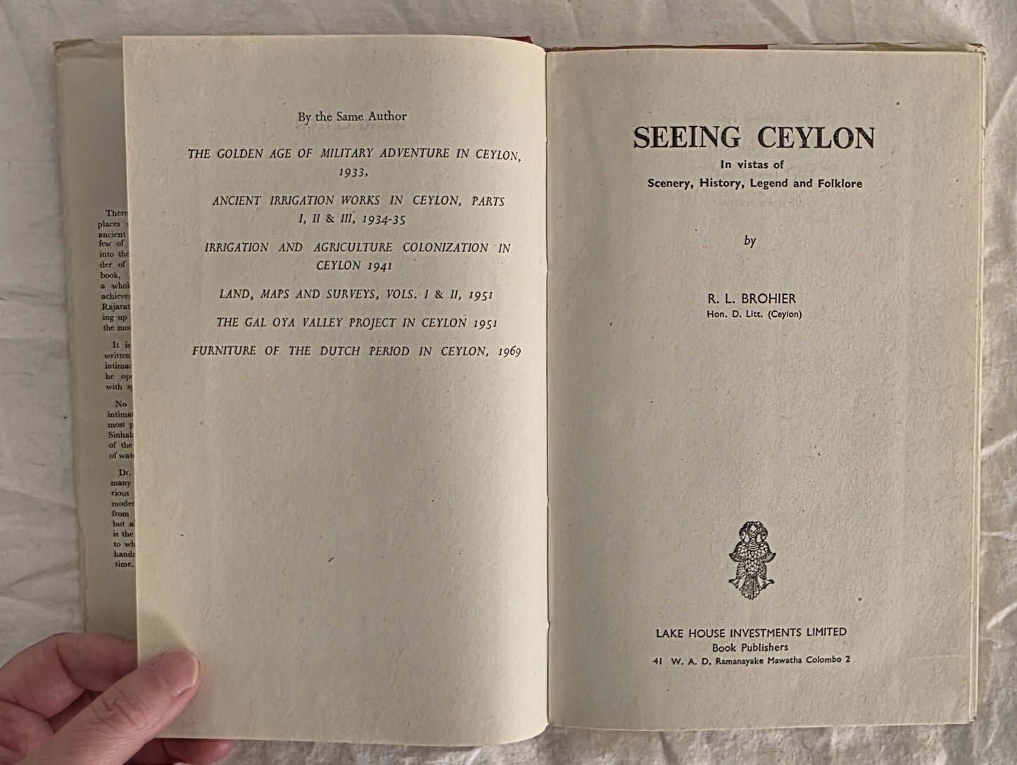 Seeing Ceylon by R. L. Brohier