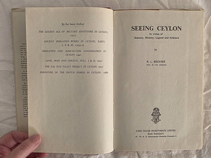 Seeing Ceylon by R. L. Brohier