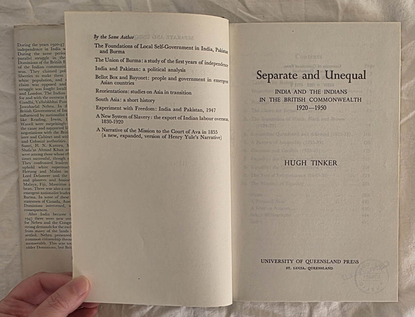 Separate and Unequal by Hugh Tinker