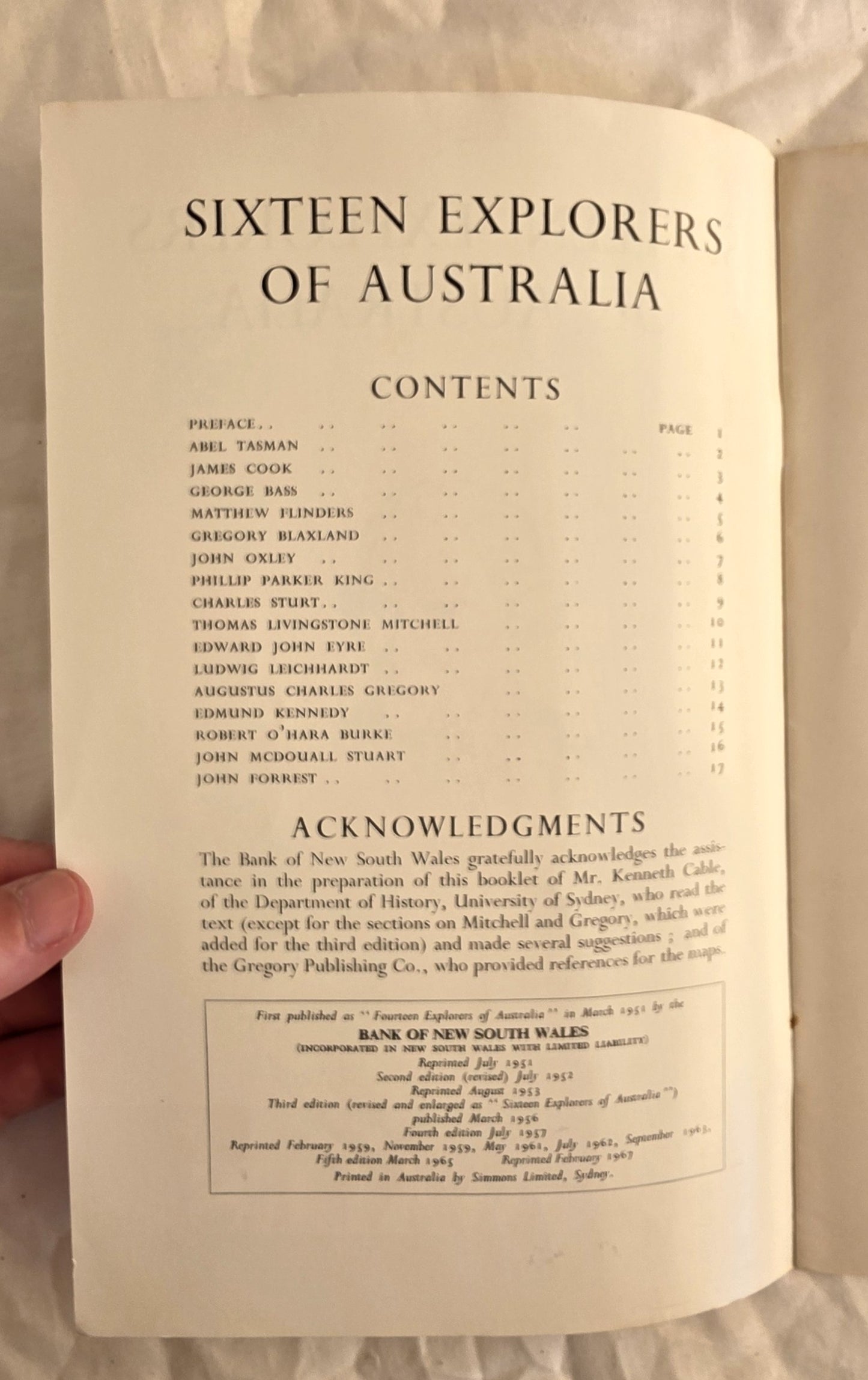 Sixteen Explorers of Australia (1967) by The Wales Bank of New South Wales
