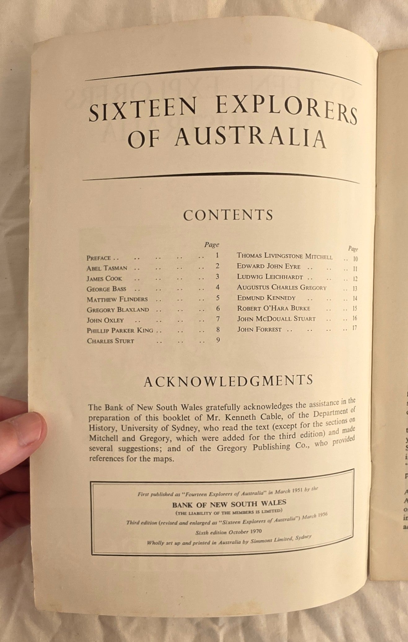 Sixteen Explorers of Australia (1970) by The Wales Bank of New South Wales