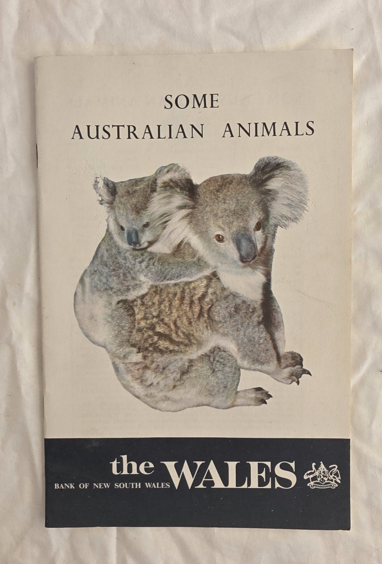 Booklet cover with koalas and text about Australian animals, featuring the Bank of New South Wales logo.