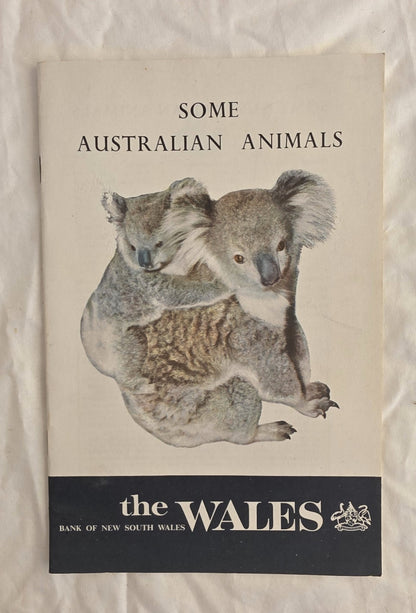 Booklet cover with koalas and text about Australian animals, featuring the Bank of New South Wales logo.