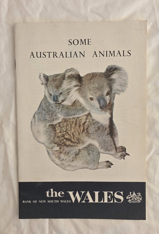Booklet cover with koalas and text about Australian animals, featuring the Bank of New South Wales logo.