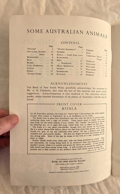 Some Australian Animals by The Wales Bank of New South Wales