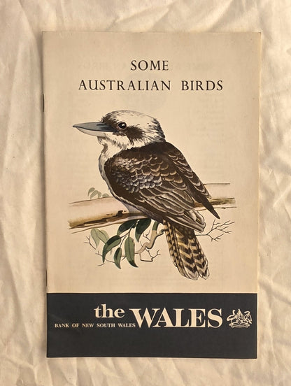 Booklet cover with illustration of a bird and text about Australian birds from the Bank of New South Wales