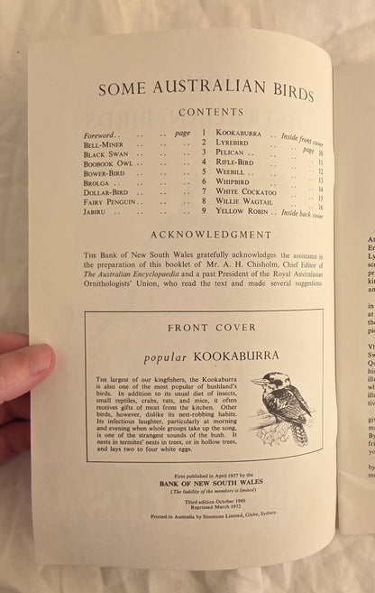 Some Australian Birds (1972) by The Wales Bank of New South Wales