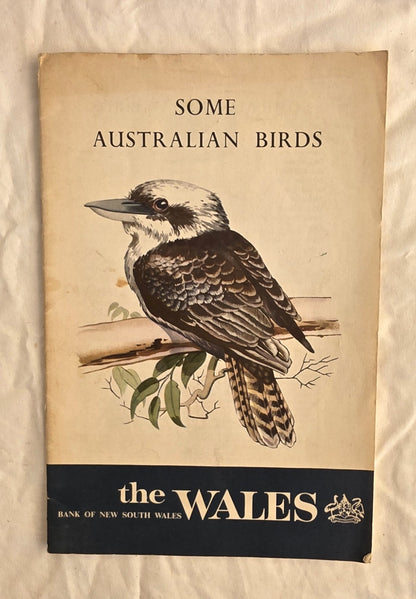 Booklet cover with a kookaburra illustration and text about Australian birds, featuring the Bank of New South Wales.
