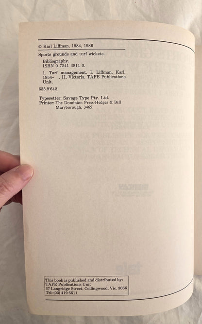 Sports Grounds and Turf Wickets by Karl Liffman