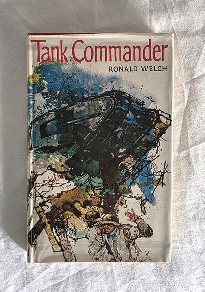 Book titled 'Tank Commander' by Ronald Welch on a textured white surface