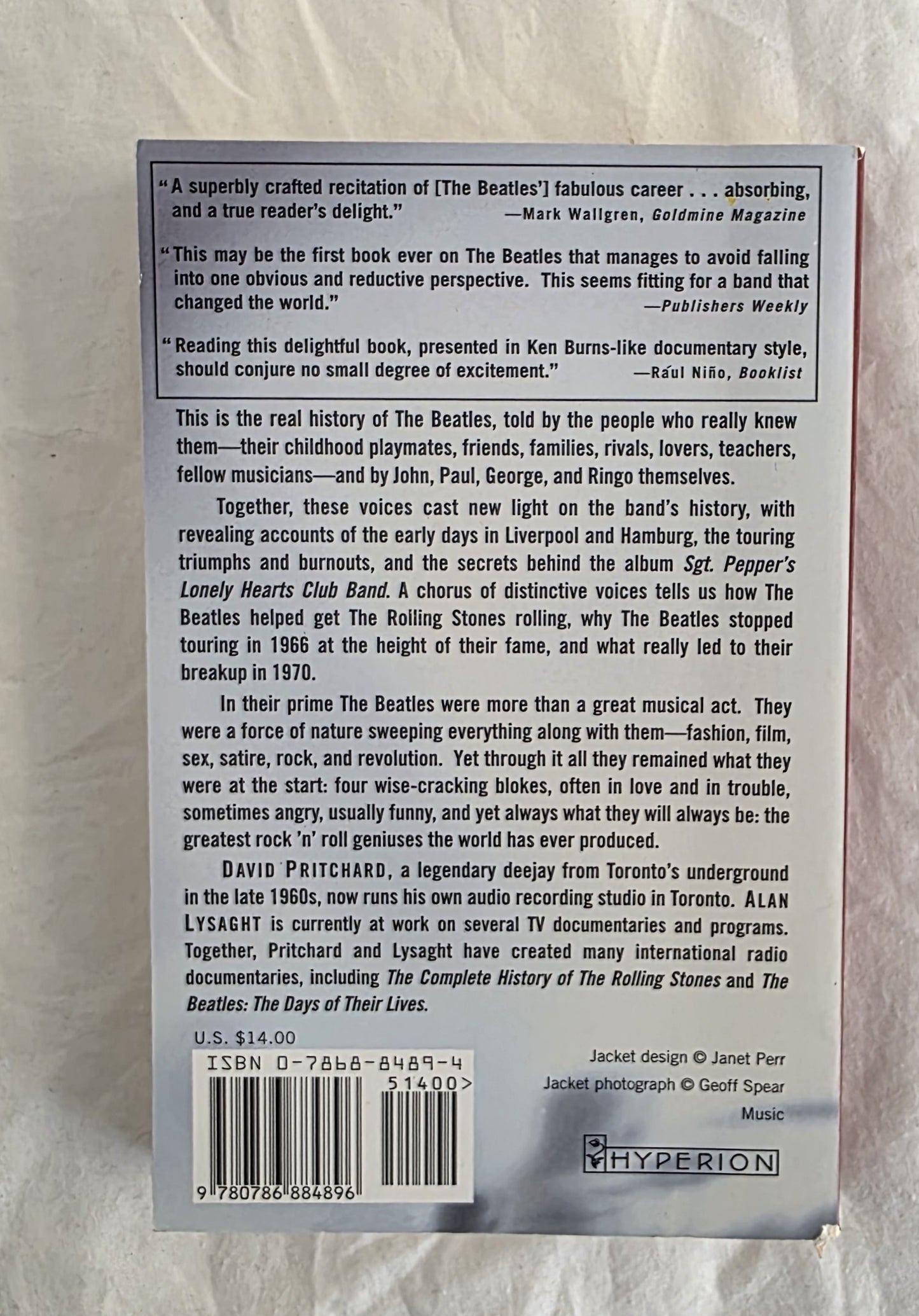 The Beatles an Oral History by David Pritchard and Alan Lysaght