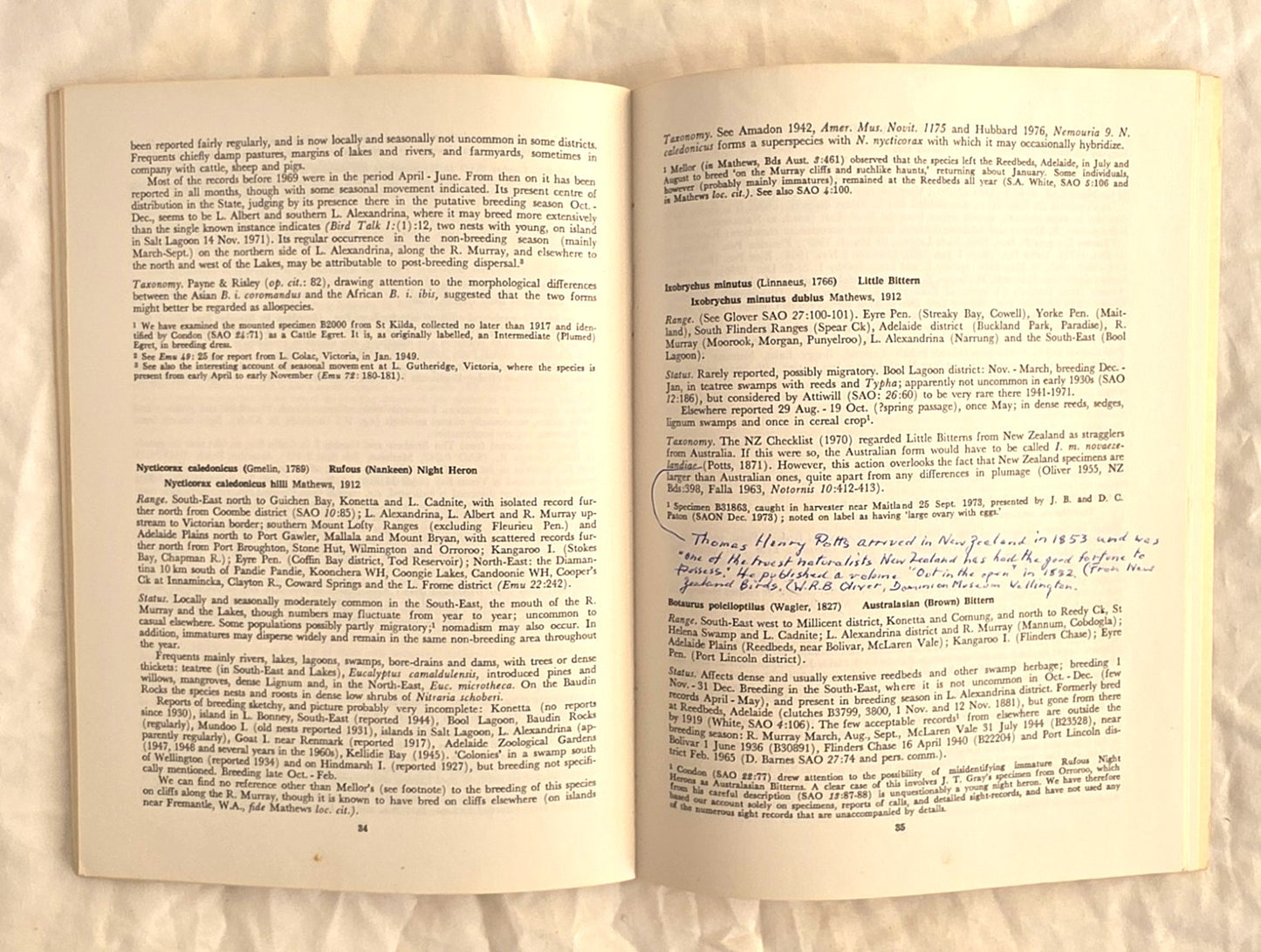 An Annotated Checklist of The Birds of South Australia by S.A. Parker, H.J. Eckert, G.B. Ragless, J.B. Cox and N.C.H. Reid