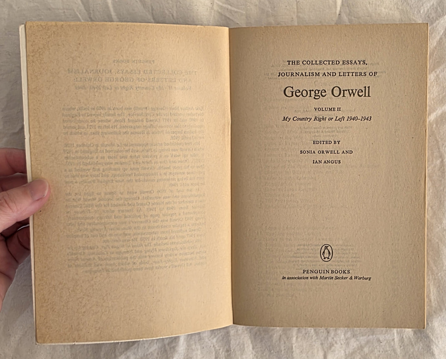 The Collected Essays, Journalism and Letters of George Orwell - Vol II