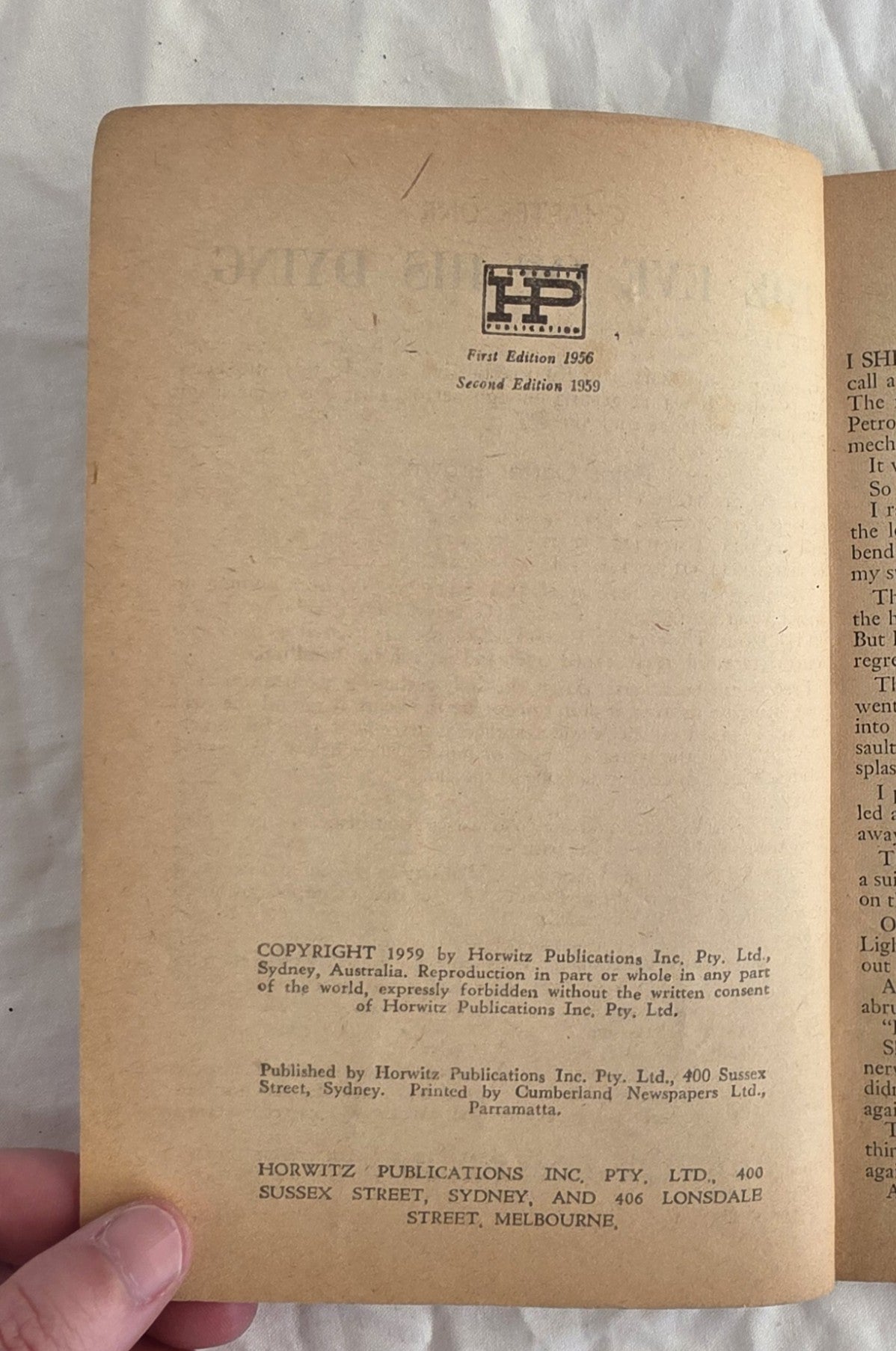 The Eve of His Dying by Peter Carter Brown