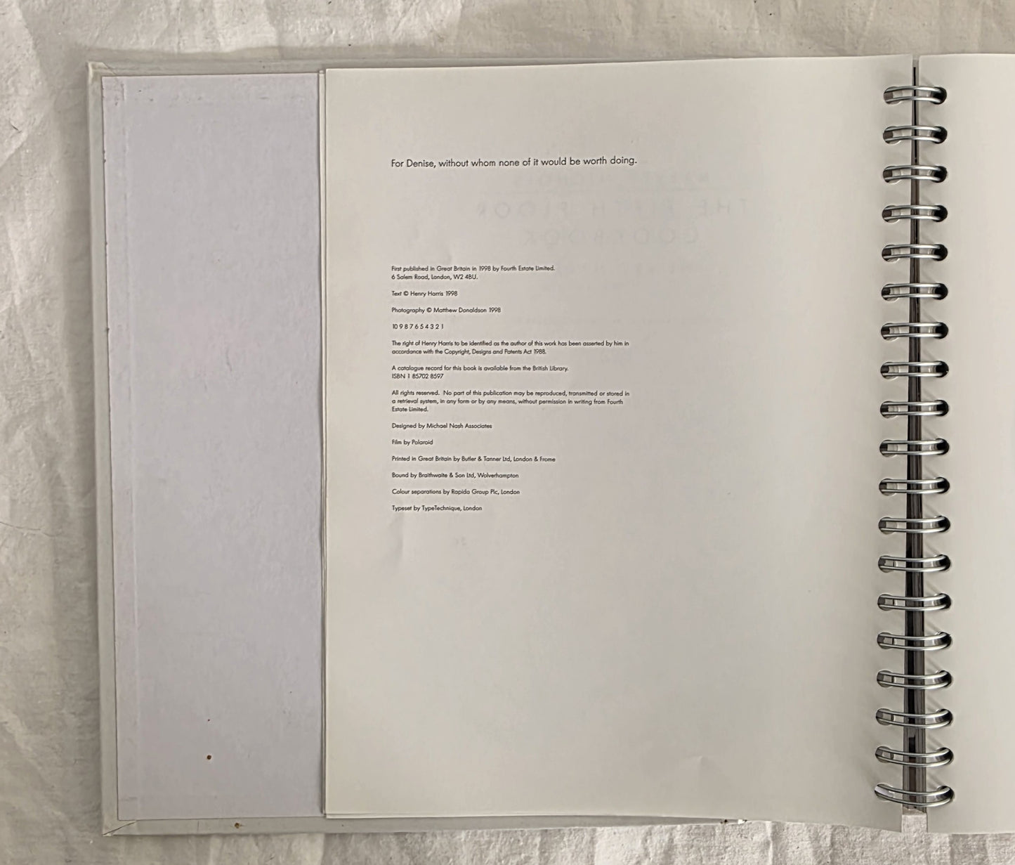 Harvey Nichols The Fifth Floor Cookbook by Henry Harris with Hugo Arnold