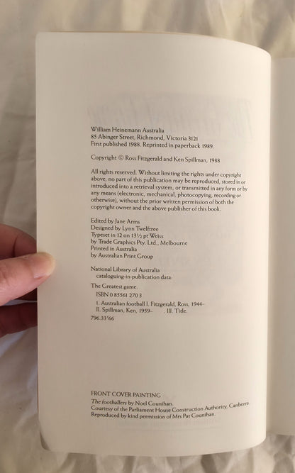 The Greatest Game by Ross Fitzgerald and Ken Spillman