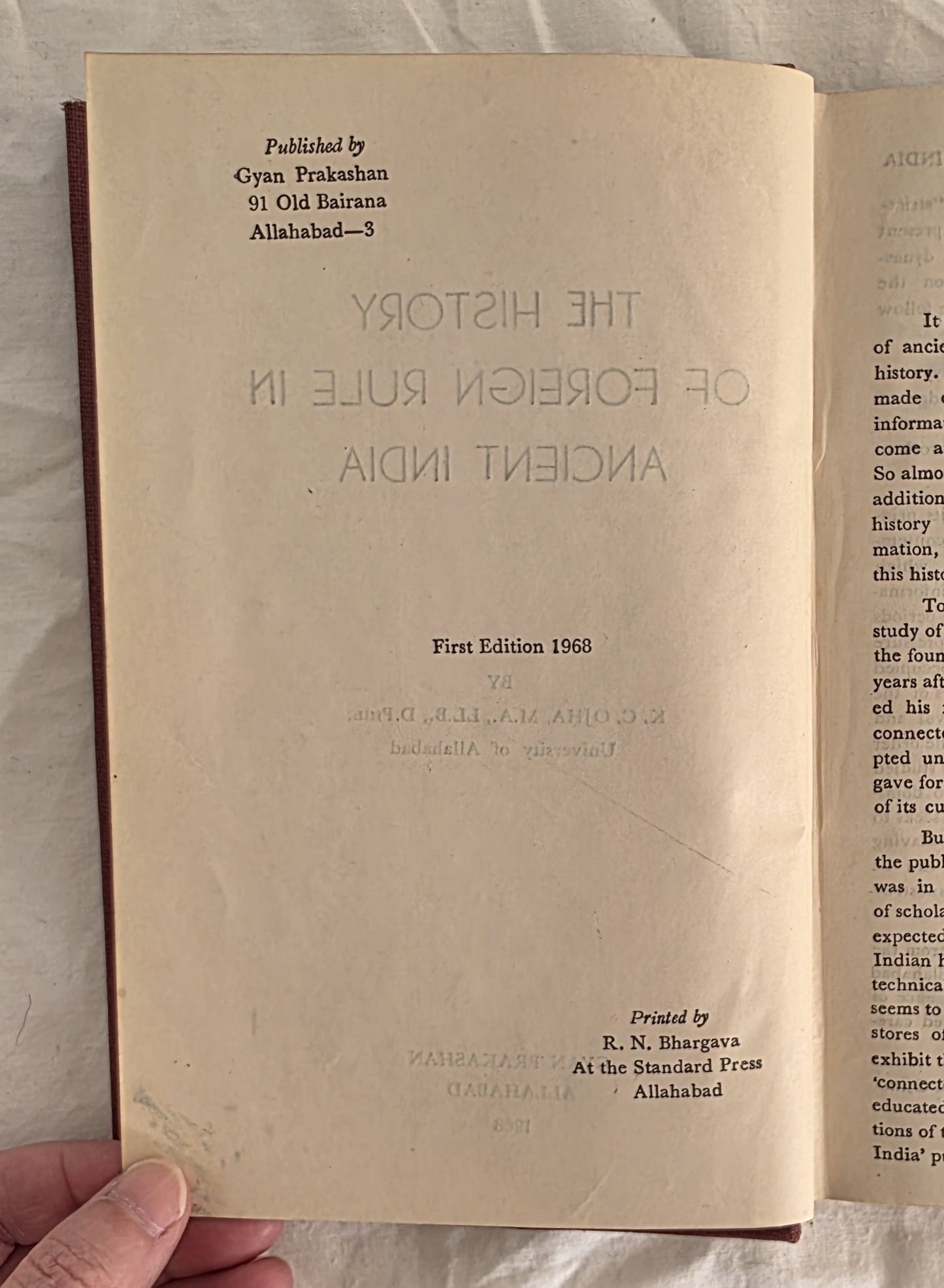 The History of Foreign Rule in Ancient India by K. C. Ojha