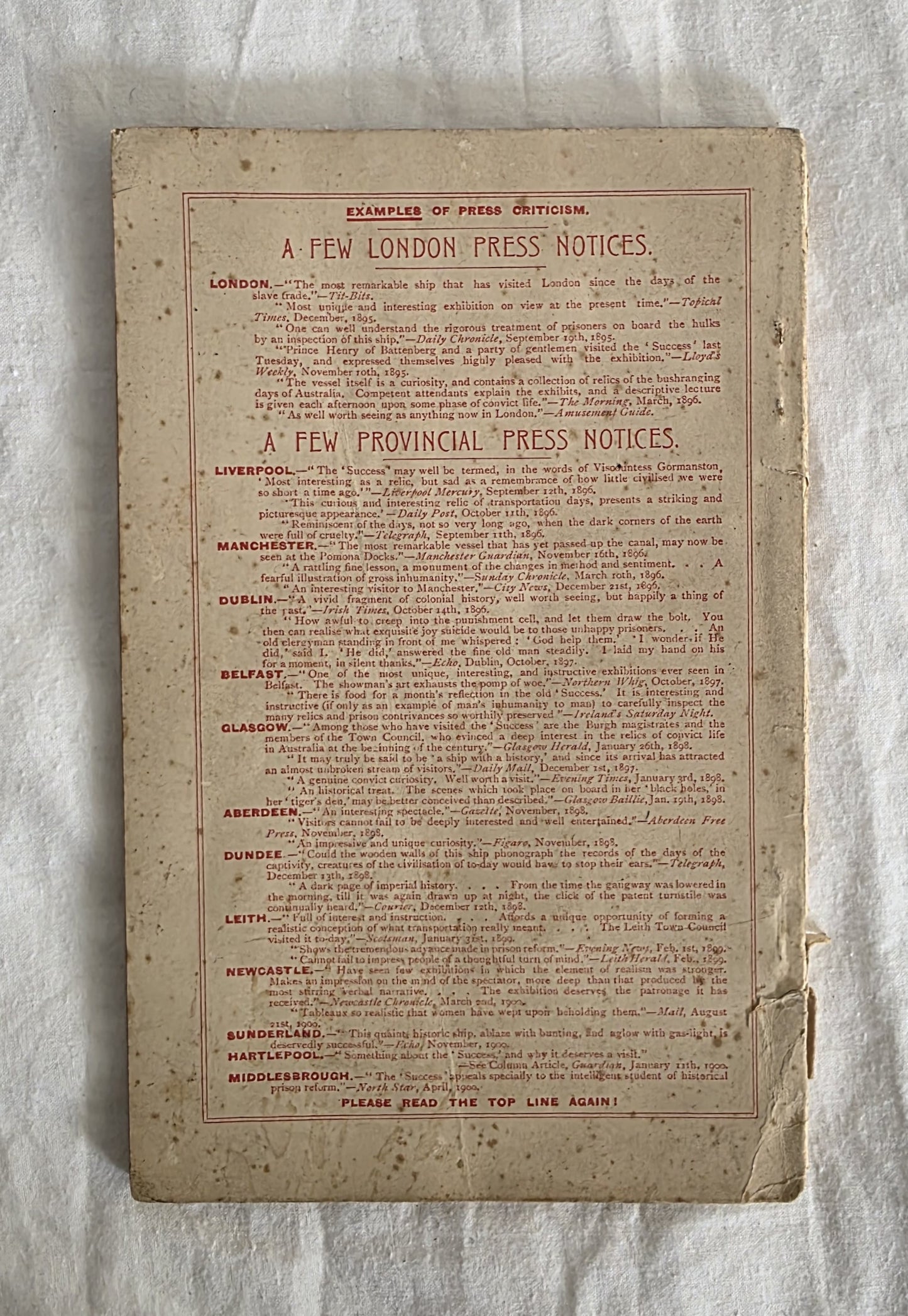 The History of the Convict Hulk “Success” and “Success” Prisoners by Joseph C. Harvie