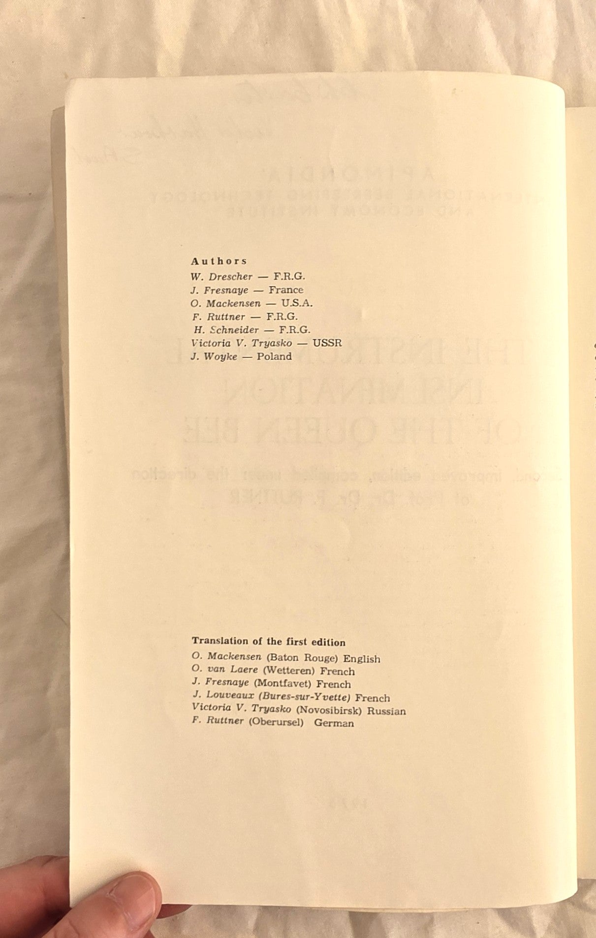 The Instrumental Insemination of the Queen Bee by Friedrich Ruttner
