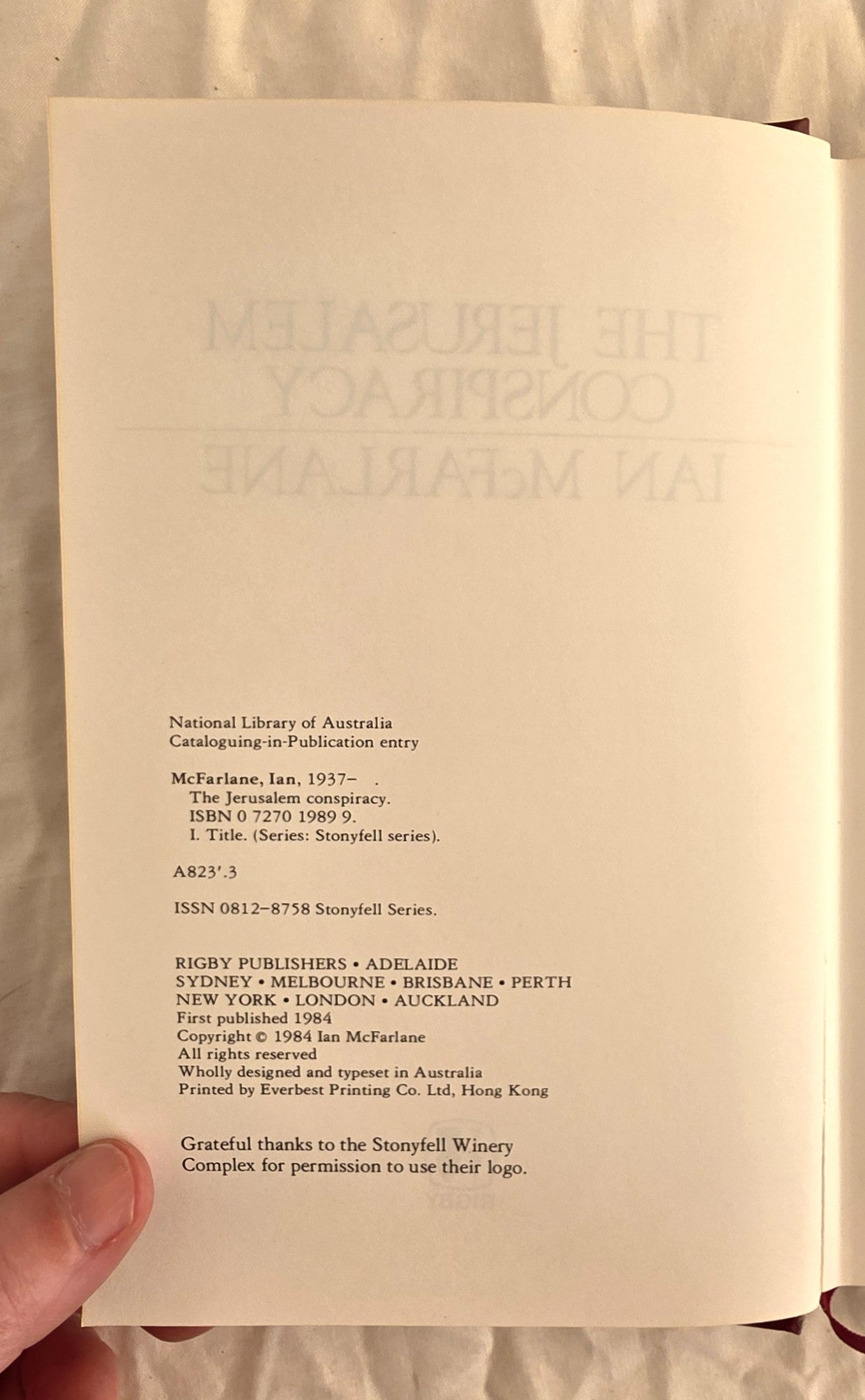 The Jerusalem Conspiracy by Ian McFarlane