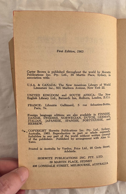 The Lady is Not Available by Peter Carter Brown