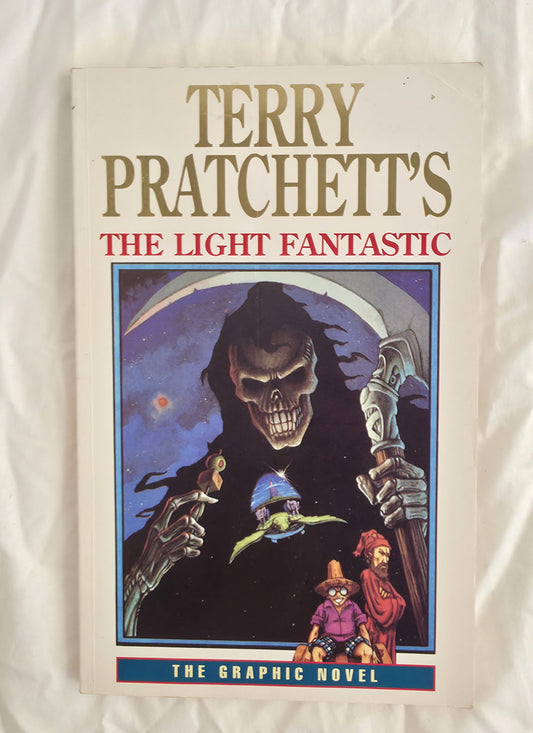 Book cover of 'The Light Fantastic' by Terry Pratchett on a white background