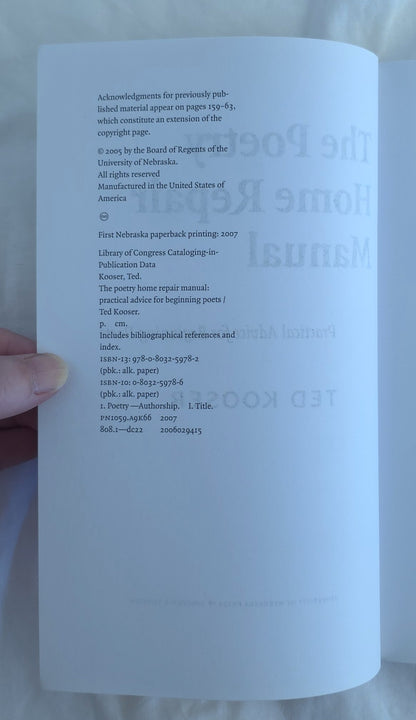 The Poetry Home Repair Manual by Ted Kooser
