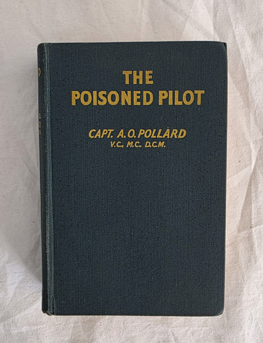 Book titled 'The Poisoned Pilot' by Capt. A.Q. Pollard on a textured white background