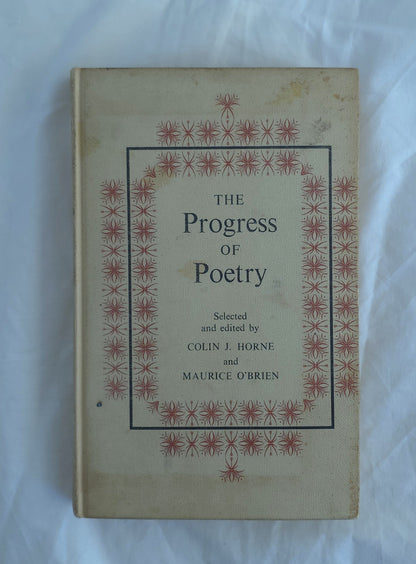 Book titled 'The Progress of Poetry' with decorative cover on a white background