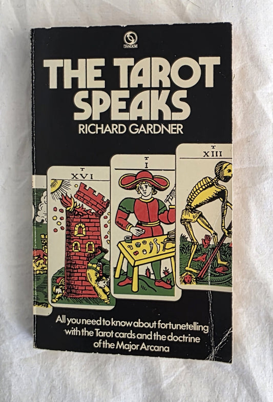 Book titled 'The Tarot Speaks' by Richard Gardner on a textured white background