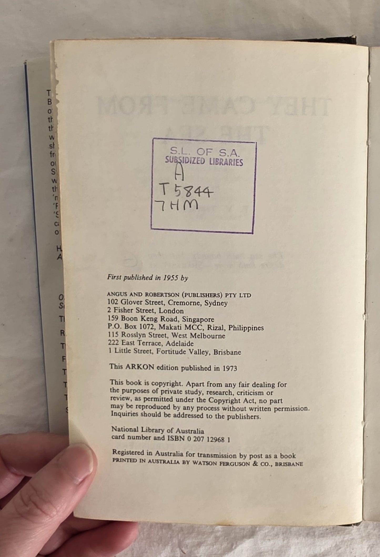 They Came from the Sea by E. V. Timms