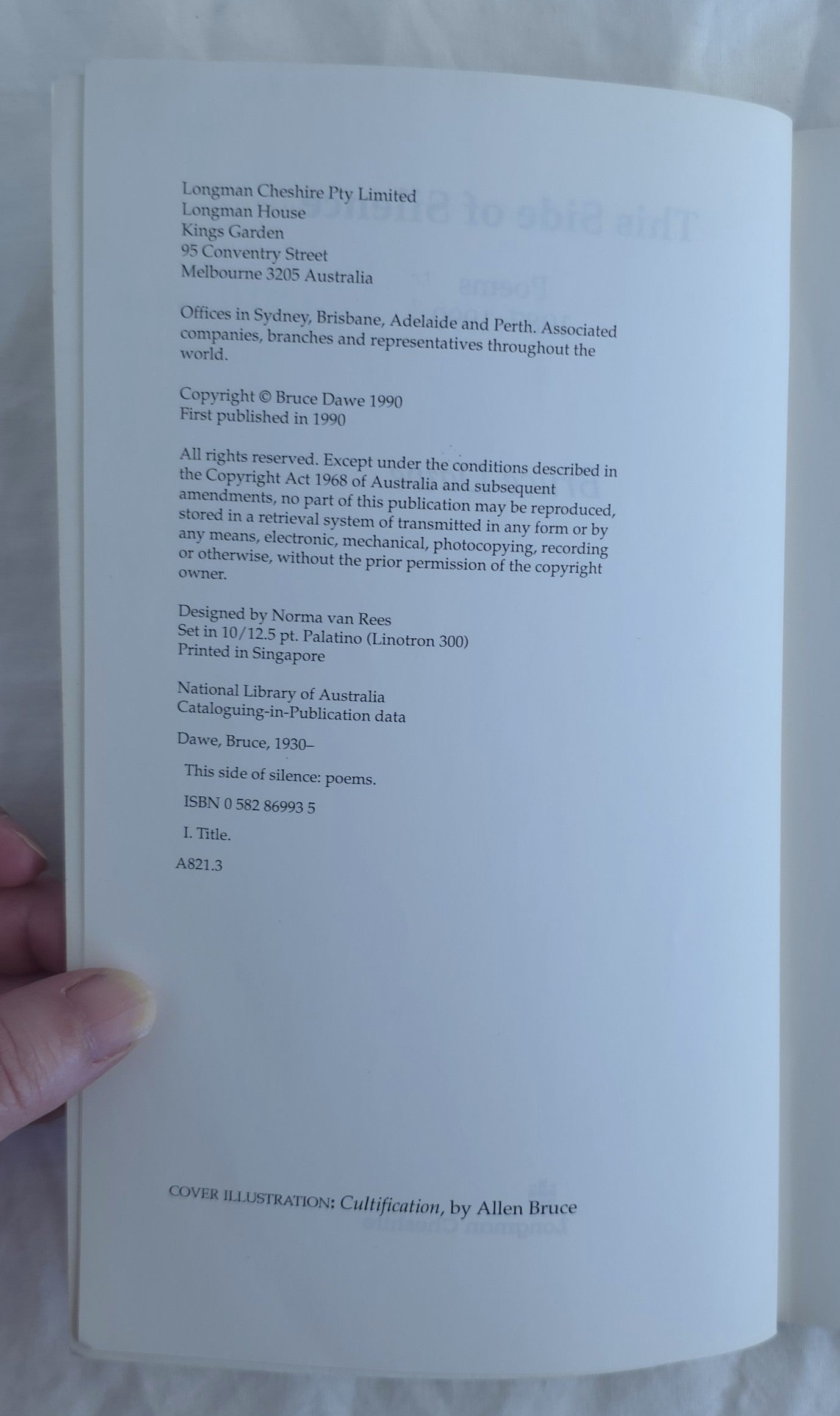 This Side of Silence Poems 1987-1990 by Bruce Dawe