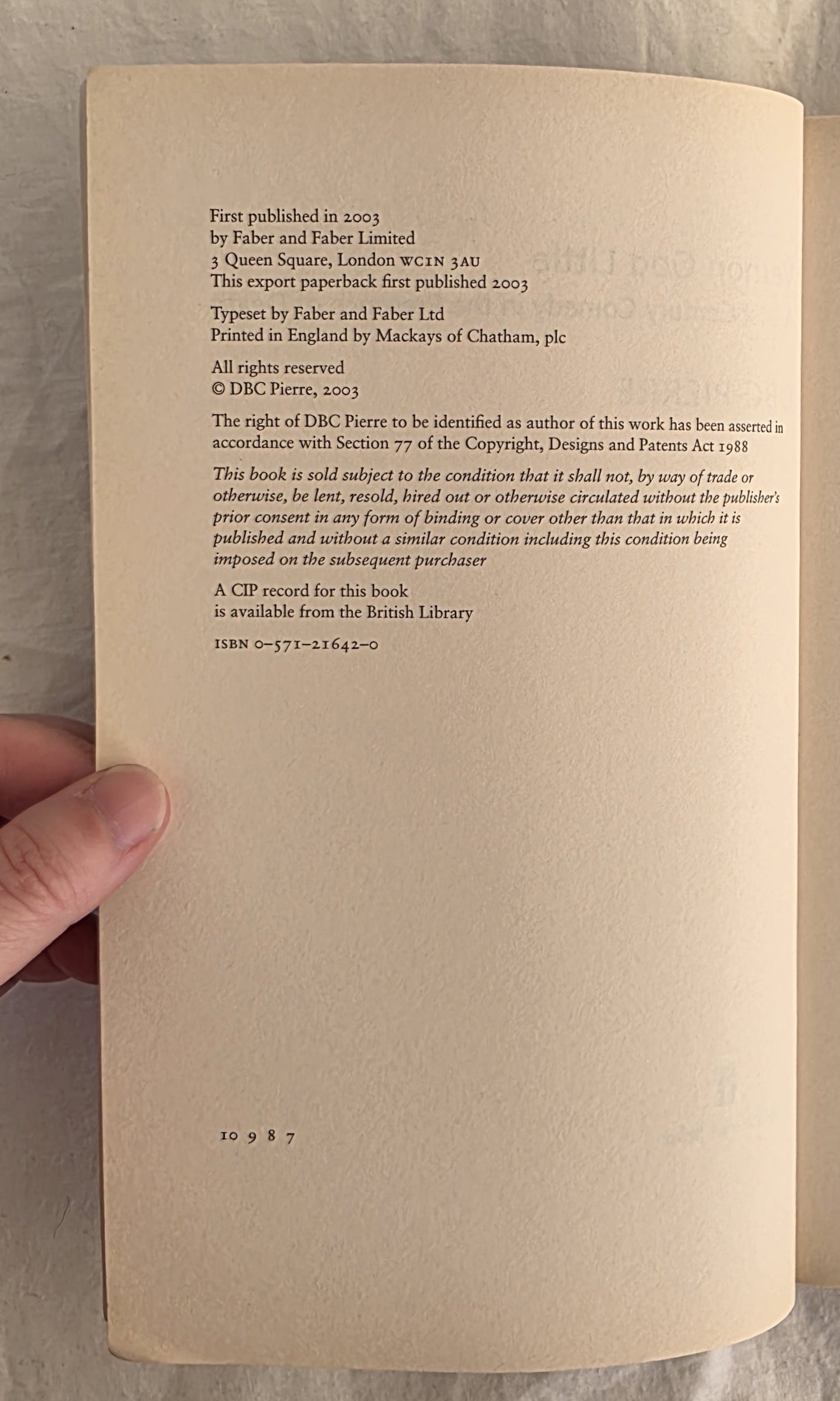 Vernon God Little by DBC Pierre