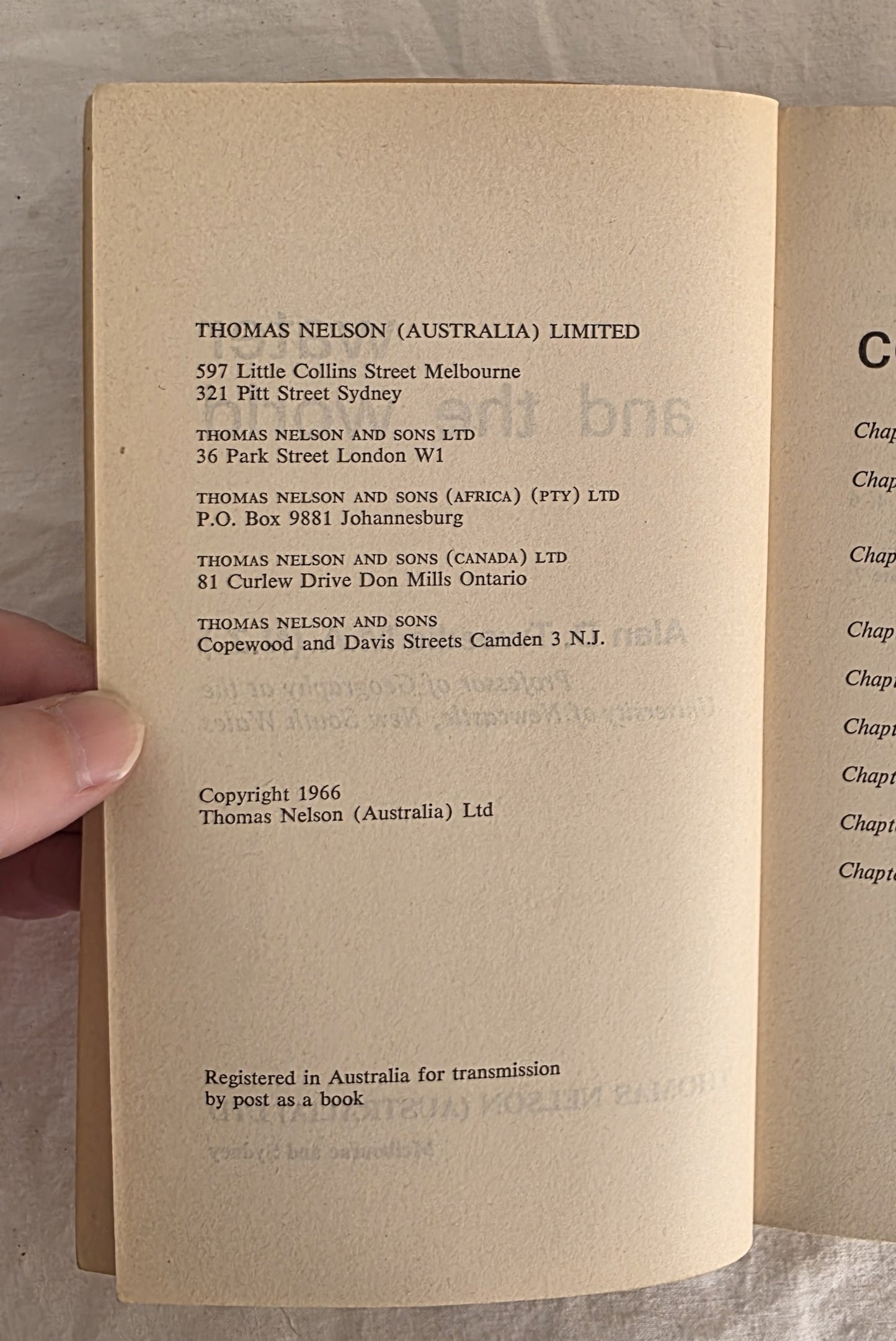 Water and the World by A. D. Tweedie