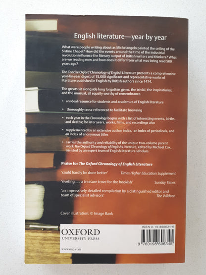 The Concise Oxford Chronology of English Literature Edited by Michael Cox