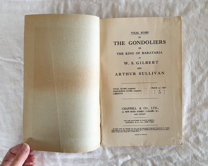 The Gondoliers of The King of Barataria by W. S. Gilbert and Arthur Sullivan