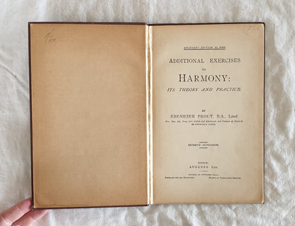 Additional Exercises to Harmony by Ebenezer Prout