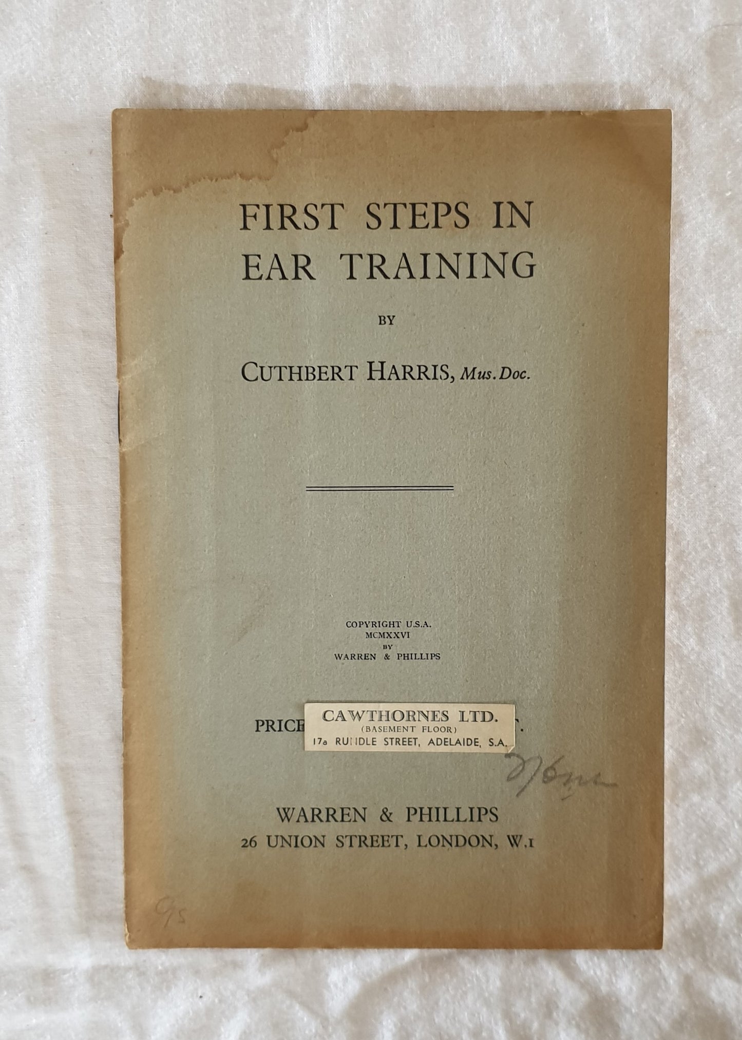 First Steps in Ear Training  by Cuthbert Harris