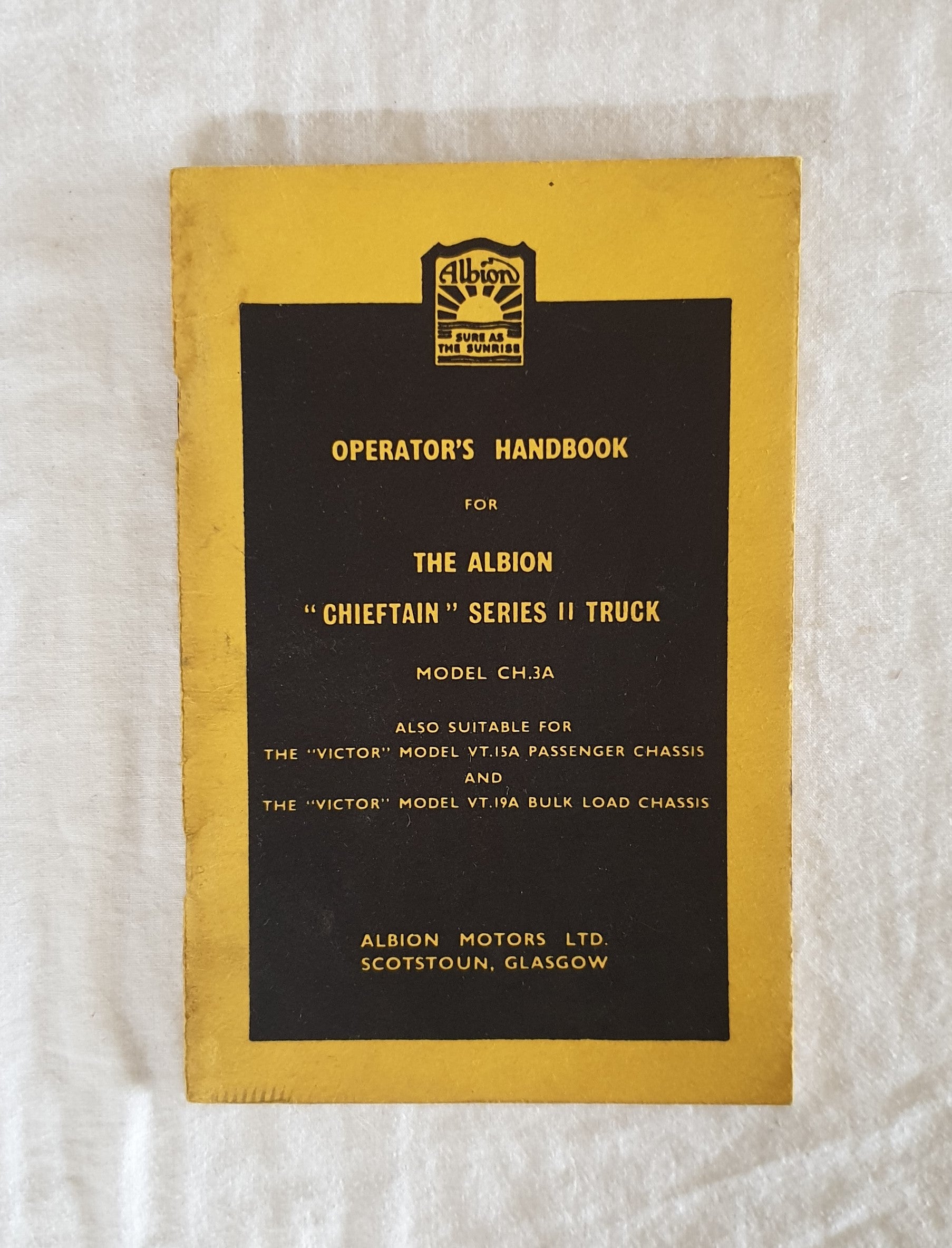 Operator's Handbook for The Albion "Chieftan" Series II Truck  Model CH.3A